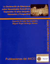 Portada del libro La Declaración de Salamanca sobre N. E. E. 10 años después. Valoración y Prospectiva