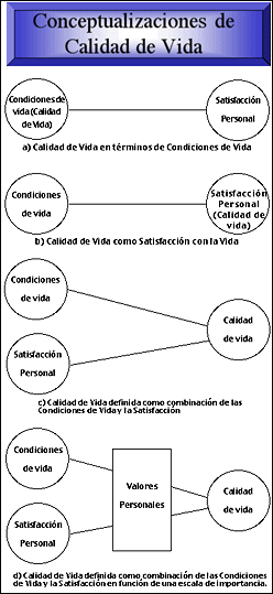 Figura 1. Conceptualizaciones de Calidad de Vida (traducida y adaptada de Felce y Perry,1995)