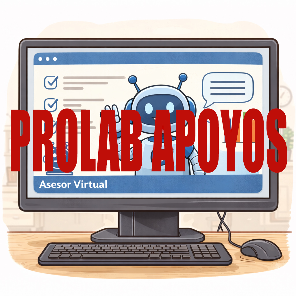 un ordenador en el que se lee PROLAB APOYOS